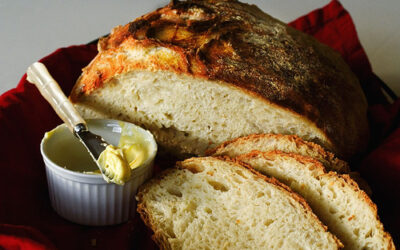 “Kneadless” Black Olive & Herb Yeast Loaves