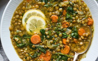 Lemony Lentil Soup with Collards
