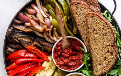 Roasted Veggies & Hummus Sandwich