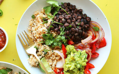 Vegan Burrito Bowls with Cauliflower Rice