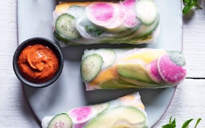 Watermelon Radish & Avocado Summer Rolls